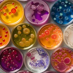 cultivating colonies of microorganisms in petri dish microbiology, laboratory, research, test tubes, scientist