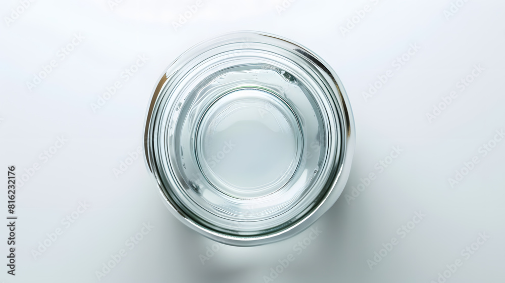 Poster An empty open glass jar Isolated on a white background top view : Generative AI