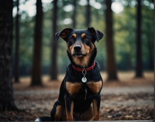 A full-body photograph of {dog } in the style of unique fashion statement, shot in wide shot image, high contrast, blurry image, bokeh