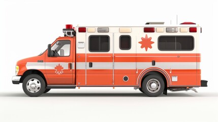 Vector illustration of an ambulance over white background.
