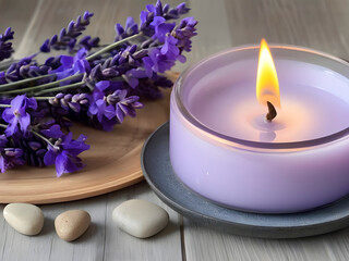 Meditation Candle Alight in Zen Harmony.