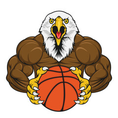 basketball mascot eagle vector illustration design