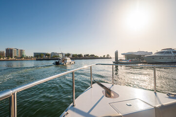 Sunny day on a yacht near Al Raha
