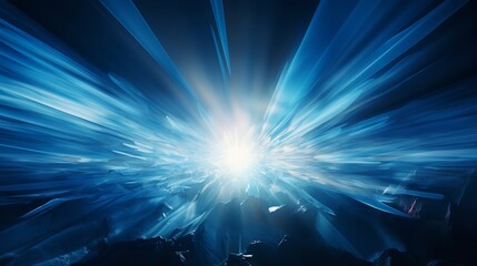 A high-resolution image of a blue light streak through a dark background. The light streak is bright and vibrant, and it cuts through the darkness like a knife.