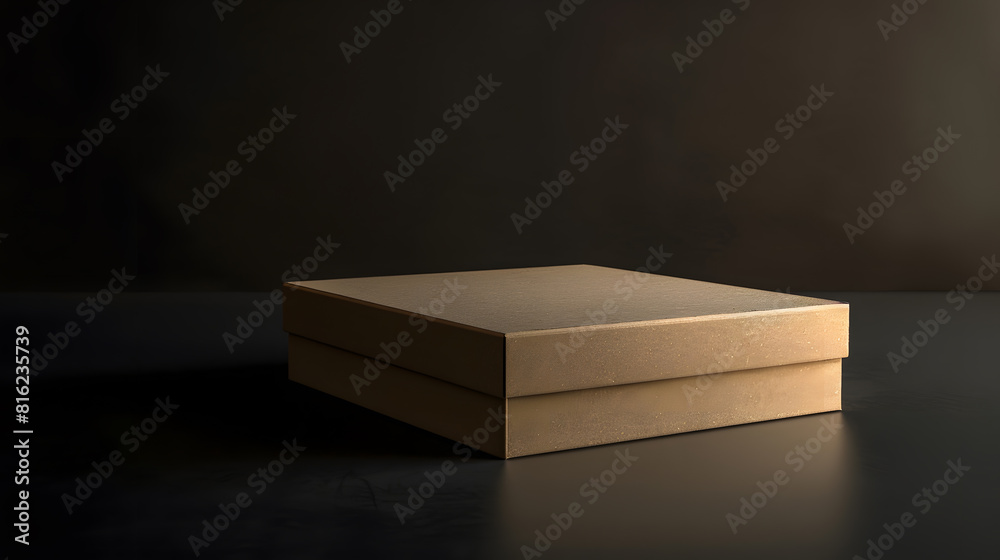 Poster paper box isolated on black background : generative ai