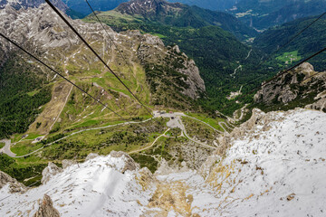 Dolomites Italy. Dolomites, Alps, Italy. ski resort in the UNESCO World Heritage site Dolomites in...