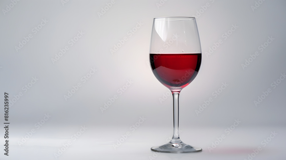 Poster beautiful large wine lamp isolated on a white background transparent wine glass on a white backgroun