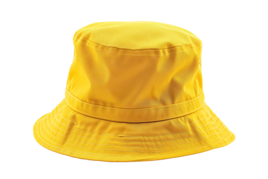 Yellow bucket hat isolated on white