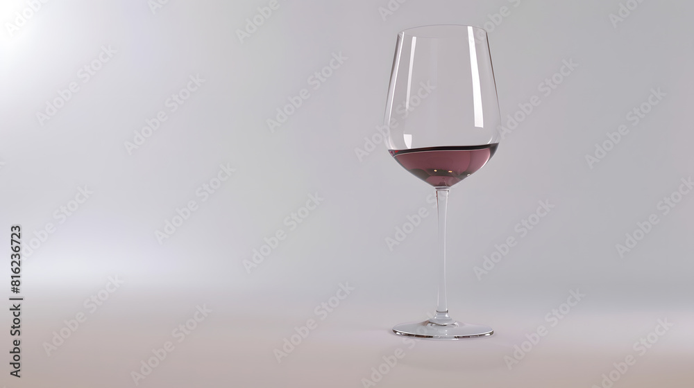 Aufkleber empty tall clear wine glassisolated on white background3d rendering : generative ai