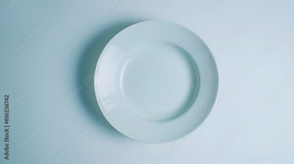 Poster empty plate isolated on white background : generative ai