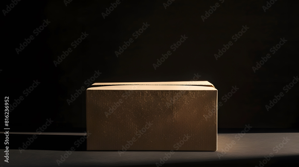 Poster paper box isolated on black background : generative ai