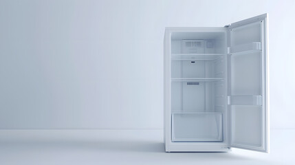 White open empty refrigerator Weight loss diet concept : Generative AI