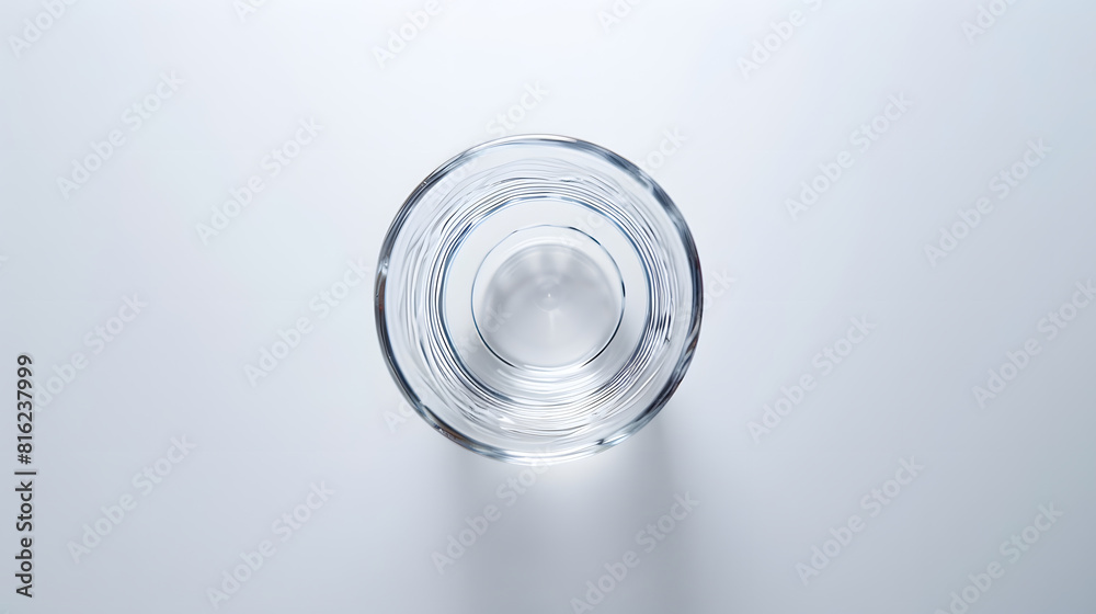 Aufkleber top view of empty glass cup on white background : generative ai