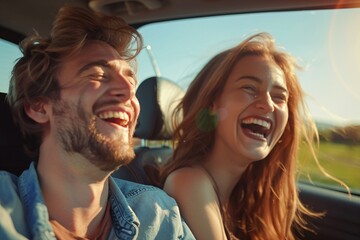 Fashionable Couple Driving Tour