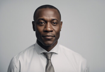 portrait of black American man senator, isolated white background, copy space for text
