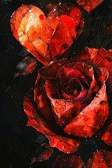 heart of rose petals