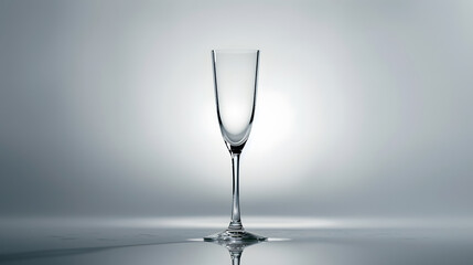 Empty clean champagne glass isolated on white gray background : Generative AI