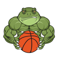 basketball mascot frog vector illustration design