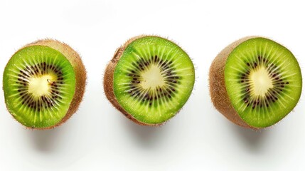 Kiwi fruits against a white backdrop - Powered by Adobe