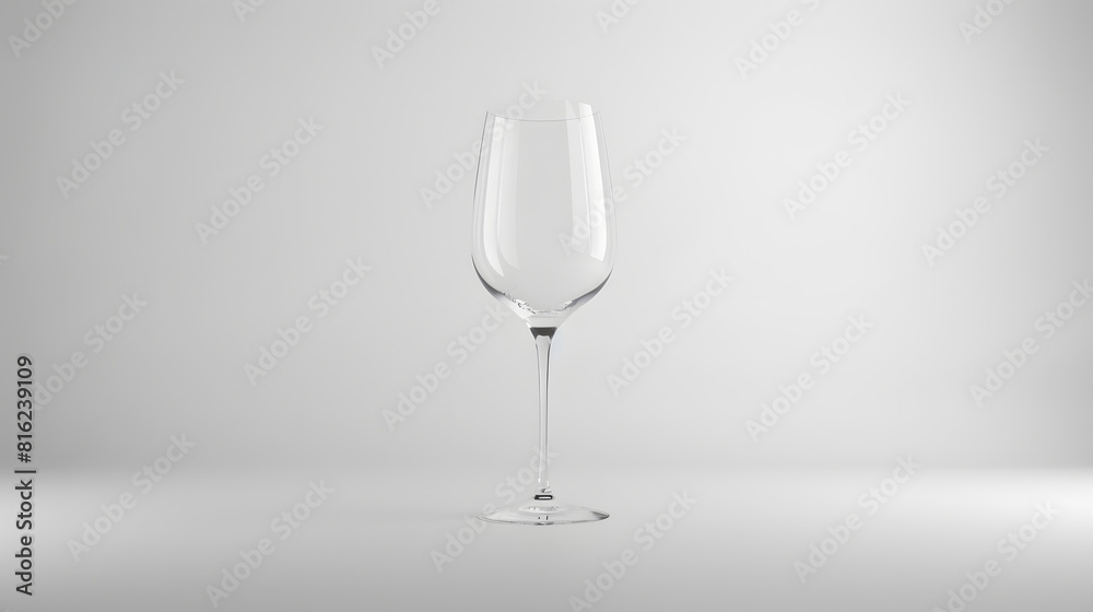 Aufkleber empty tall clear wine glassisolated on white background3d rendering : generative ai