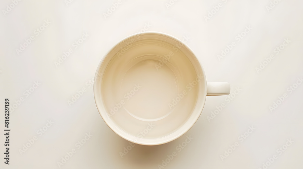 Poster Top view of empty coffee cup isolated on white : Generative AI