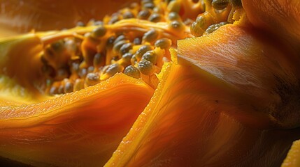 Close up image of a papaya