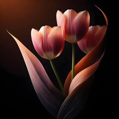 tulip flower close-up, ikebana art