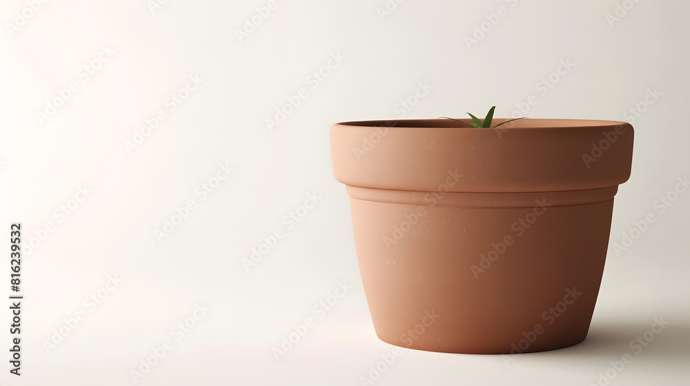 Poster empty flower pot isolated on white background : generative ai