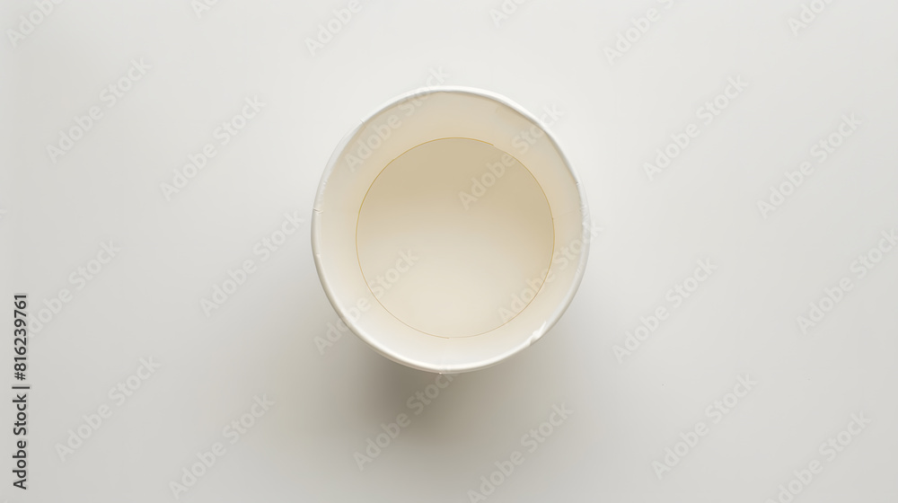 Poster top view of white empty disposable paper cup isolated on white : generative ai