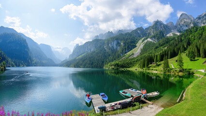 Gosausee, in Austria, is a beautiful lake with moutains in Salzkammergut region.