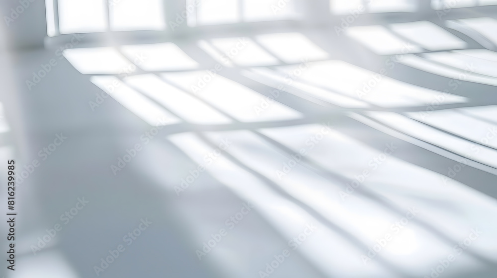 Leinwandbilder Abstract white studio background for product presentation Empty room with shadows of window Display product with blurred backdrop : Generative AI
