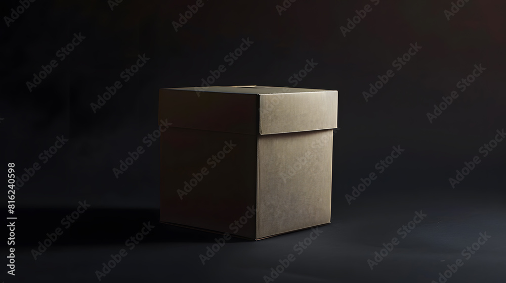 Poster paper box isolated on black background : Generative AI