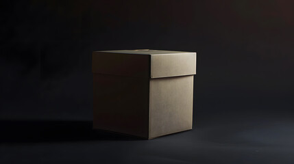 paper box isolated on black background : Generative AI
