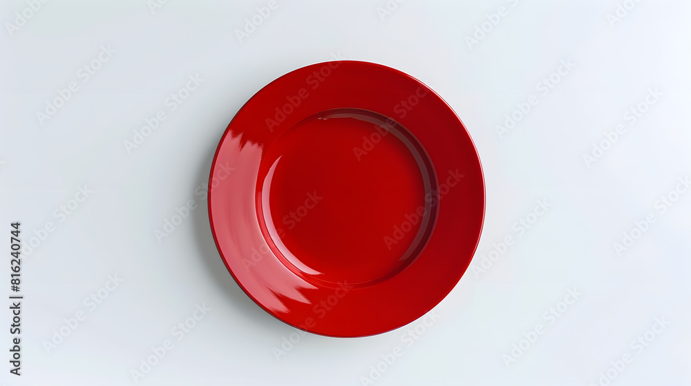Aufkleber Empty plate Isolated on white background View from above : Generative AI