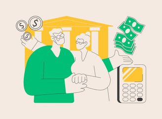 Pension scheme abstract concept vector illustration.