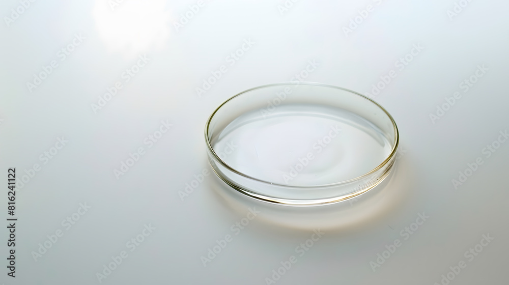 Aufkleber an empty petri dish on a light background : generative ai