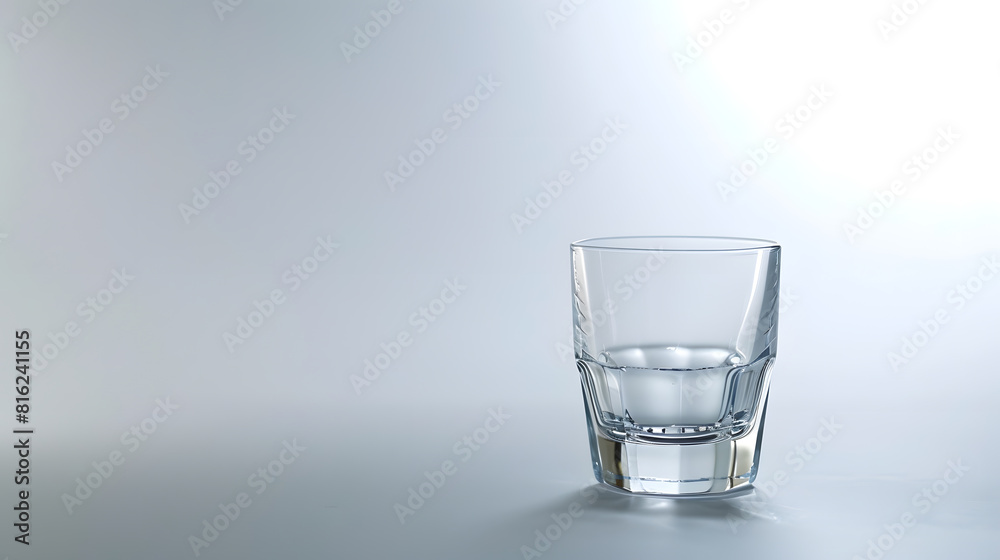 Poster Empty glass for alcohol on a white background isolated object Element for design : Generative AI