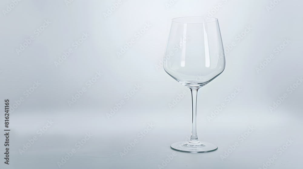 Poster beautiful large wine lamp isolated on a white background transparent wine glass on a white backgroun