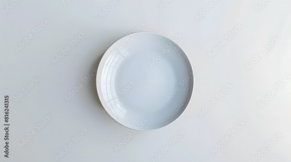 Poster Empty plate on white background isolated selective focus : Generative AI