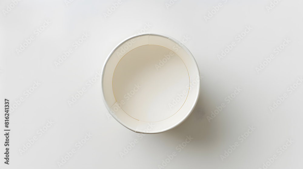 Poster top view of white empty disposable paper cup isolated on white : generative ai