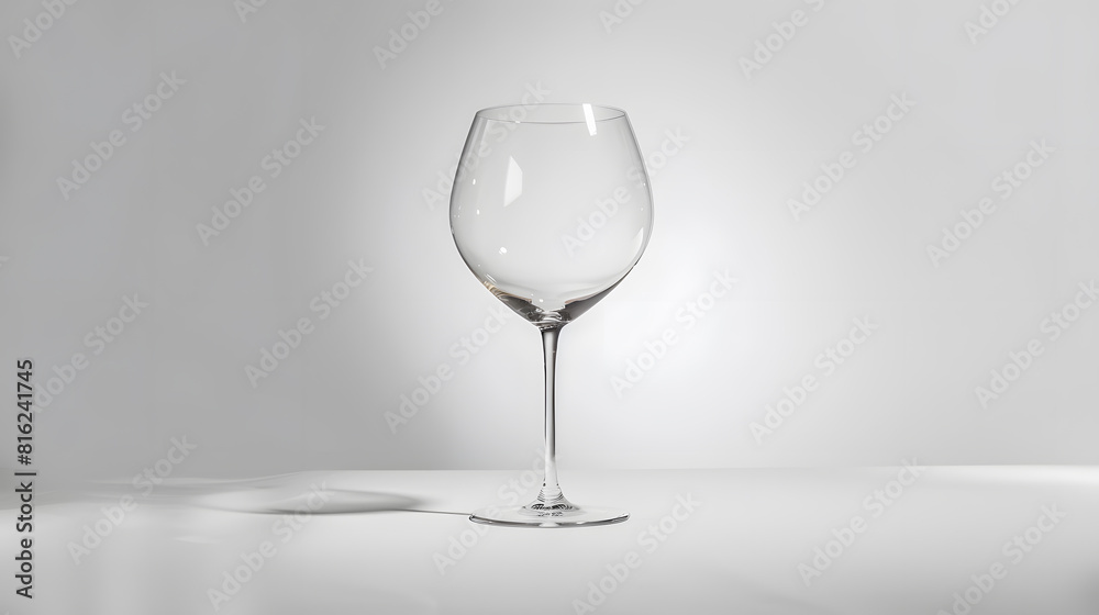 Poster beautiful large wine lamp isolated on a white background transparent wine glass on a white backgroun