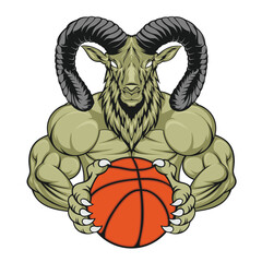 basketball mascot goat vector illustration design
