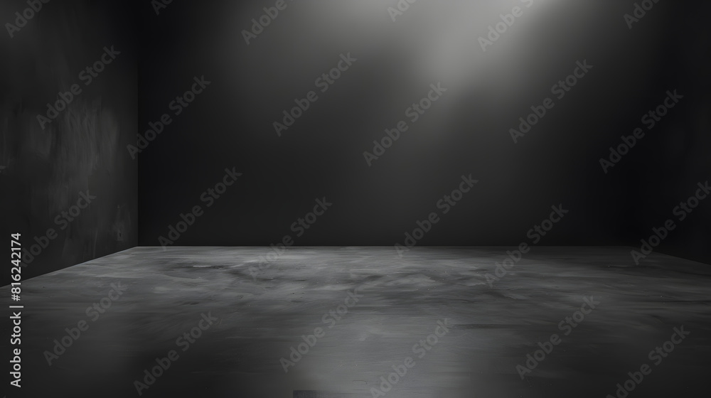 Poster cement floor and black wall backgrounds empty room interior use for display products and cover banne