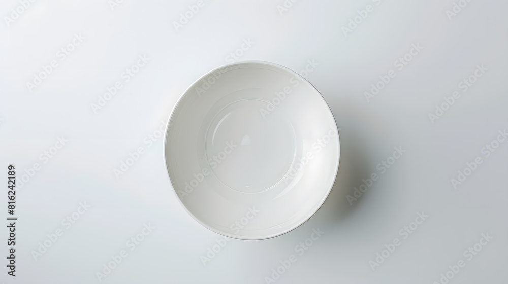 Poster top view of white empty ceramic dip bowl isolated on white : generative ai
