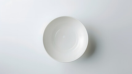 Top view of white empty ceramic dip bowl isolated on white : Generative AI