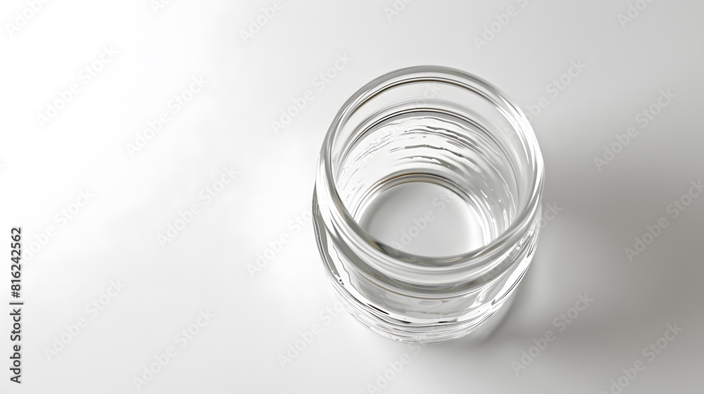 Poster An empty open glass jar Isolated on a white background top view : Generative AI