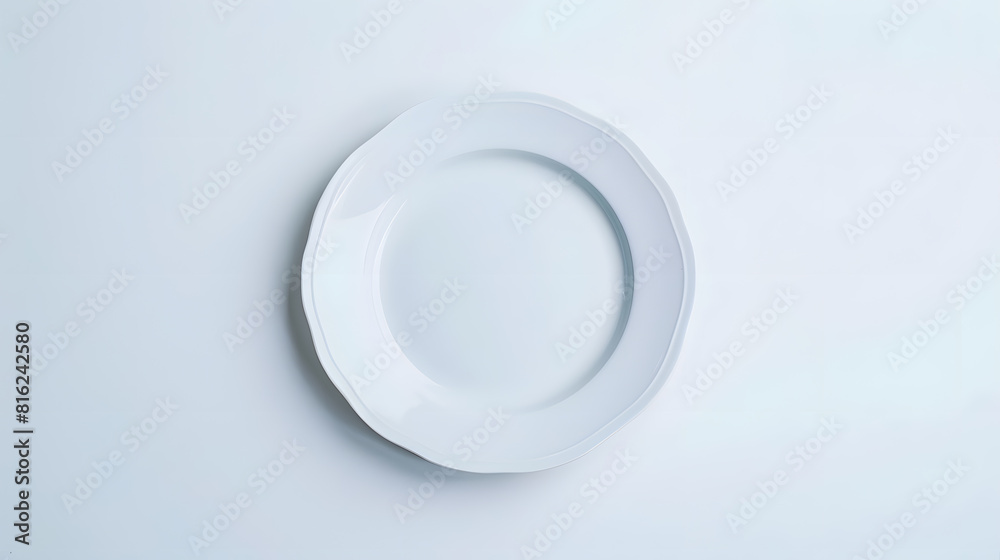 Poster empty plate isolated on white background : generative ai