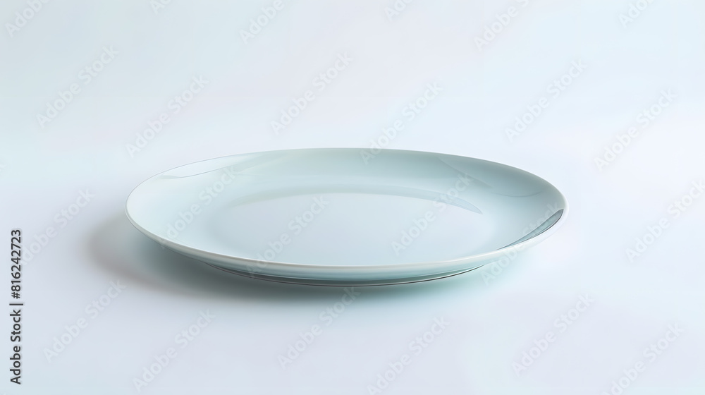 Poster empty ceramic round plate isolated on white background : generative ai