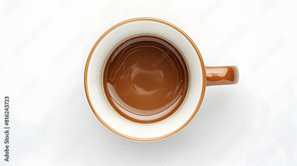 Aufkleber top view of empty coffee cup isolated on white : generative ai