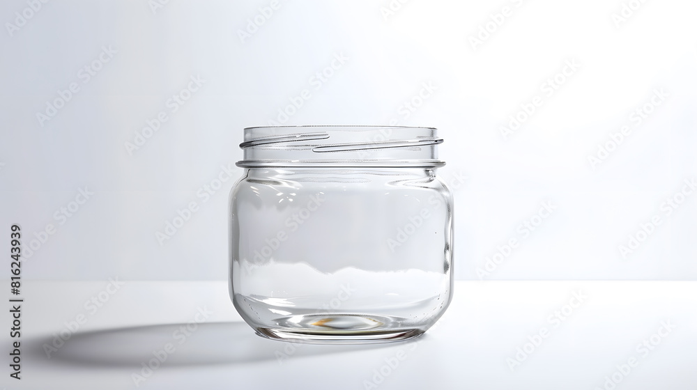 Aufkleber empty glass jar isolated on white with clipping path : Generative AI